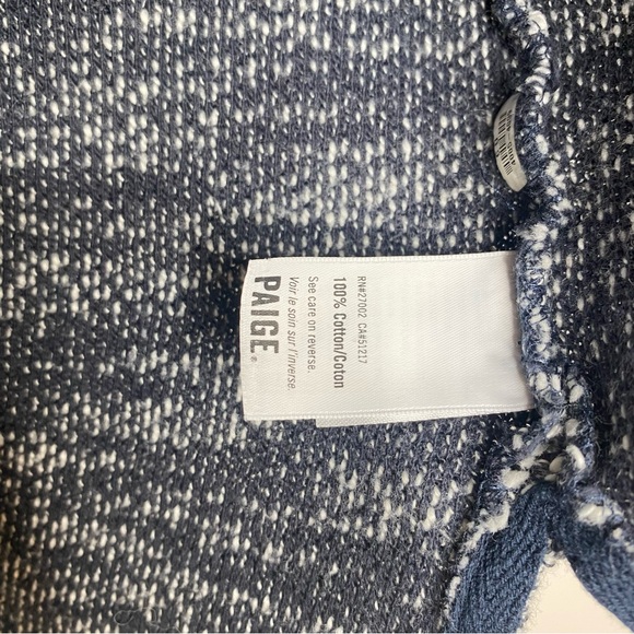 Paige Martine Slub Marled Knit V-Neck Pullover Sweater Blue & White Size XS - Picture 8 of 10